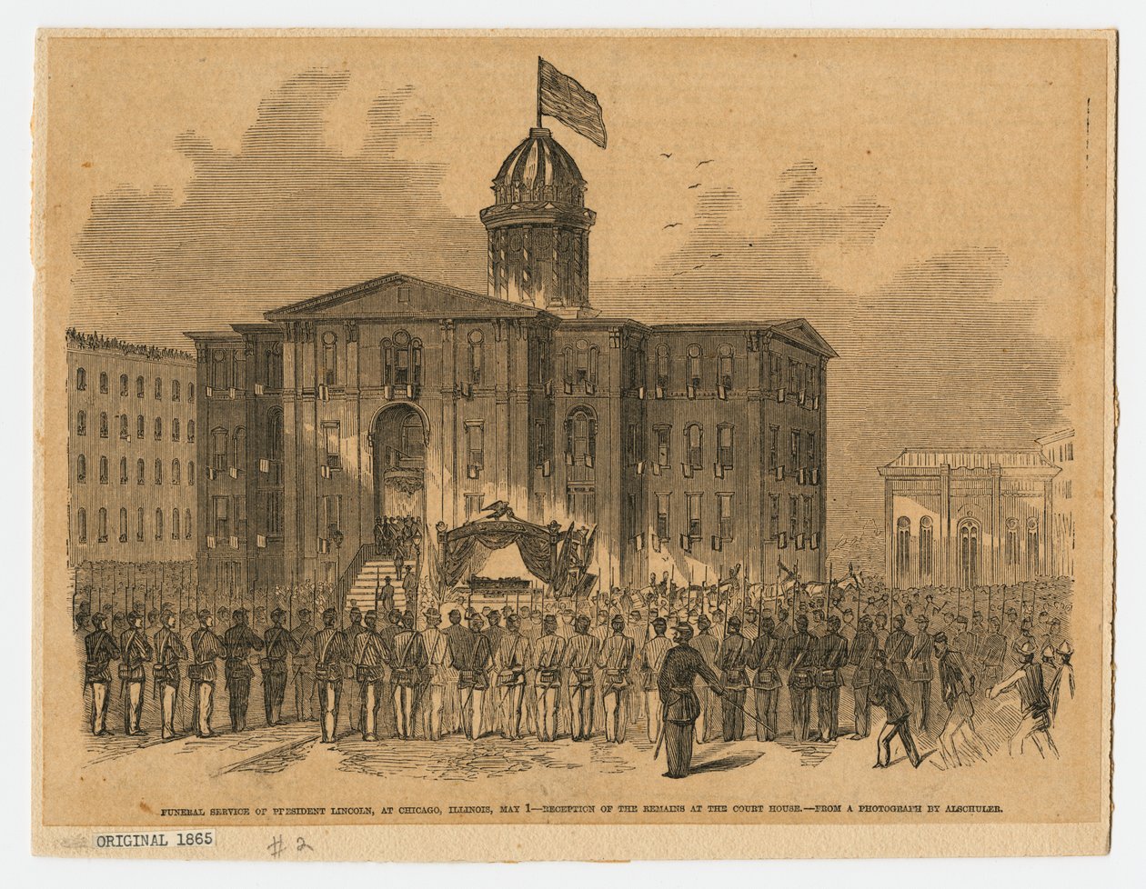 Recepce u soudu během pohřbu Abrahama Lincolna, Chicago, Illinois od American School
