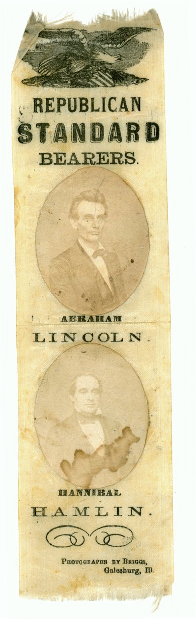 Republican Standard Bearers, Abraham Lincoln a Hannibal Hamlin, 1860 (tištěný textil) od American School