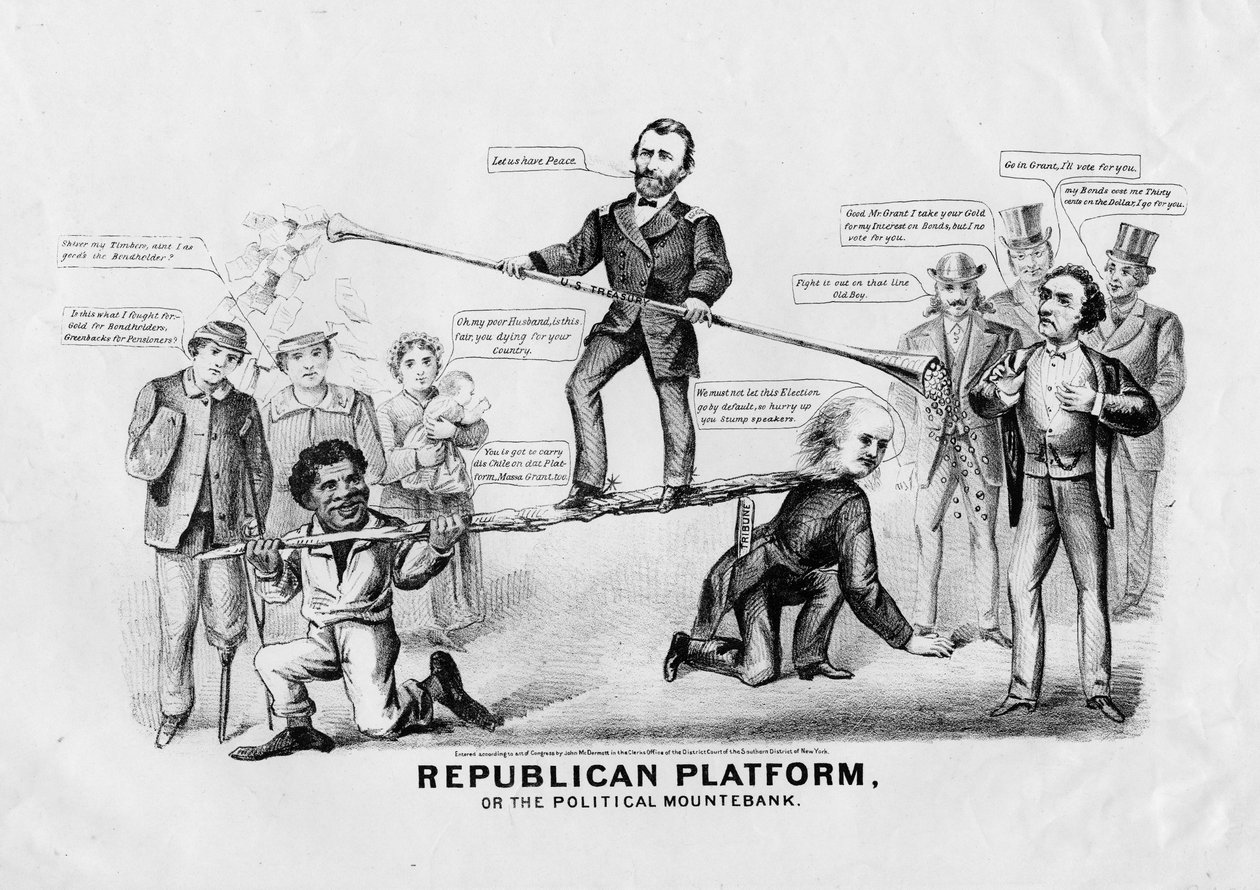 Republikánská platforma, nebo, Politická horská banka, publikoval John McDermott, New York, 1868 od American School