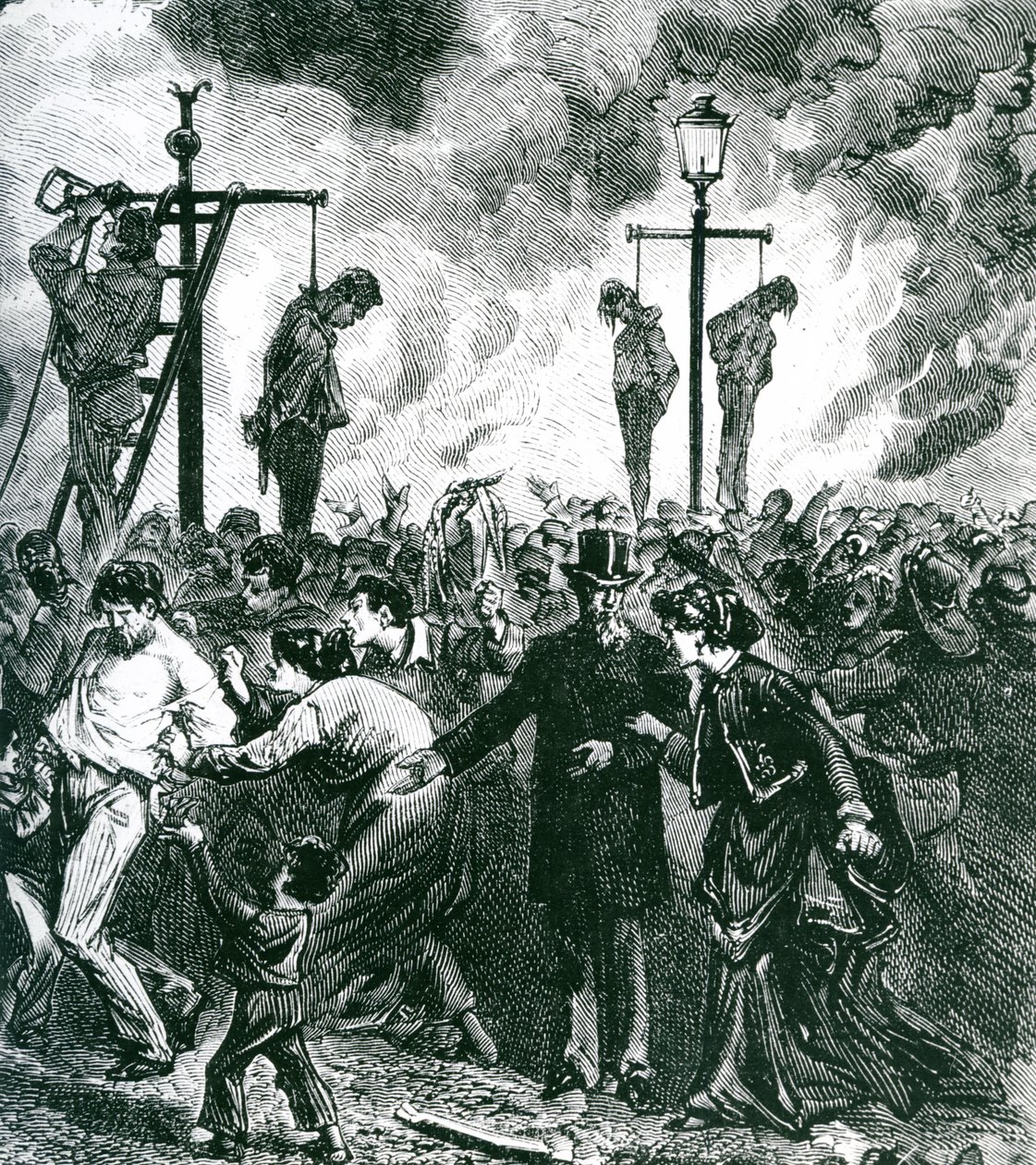 Nepokoje převládají během Velkého požáru Chicaga v roce 1871 od American School