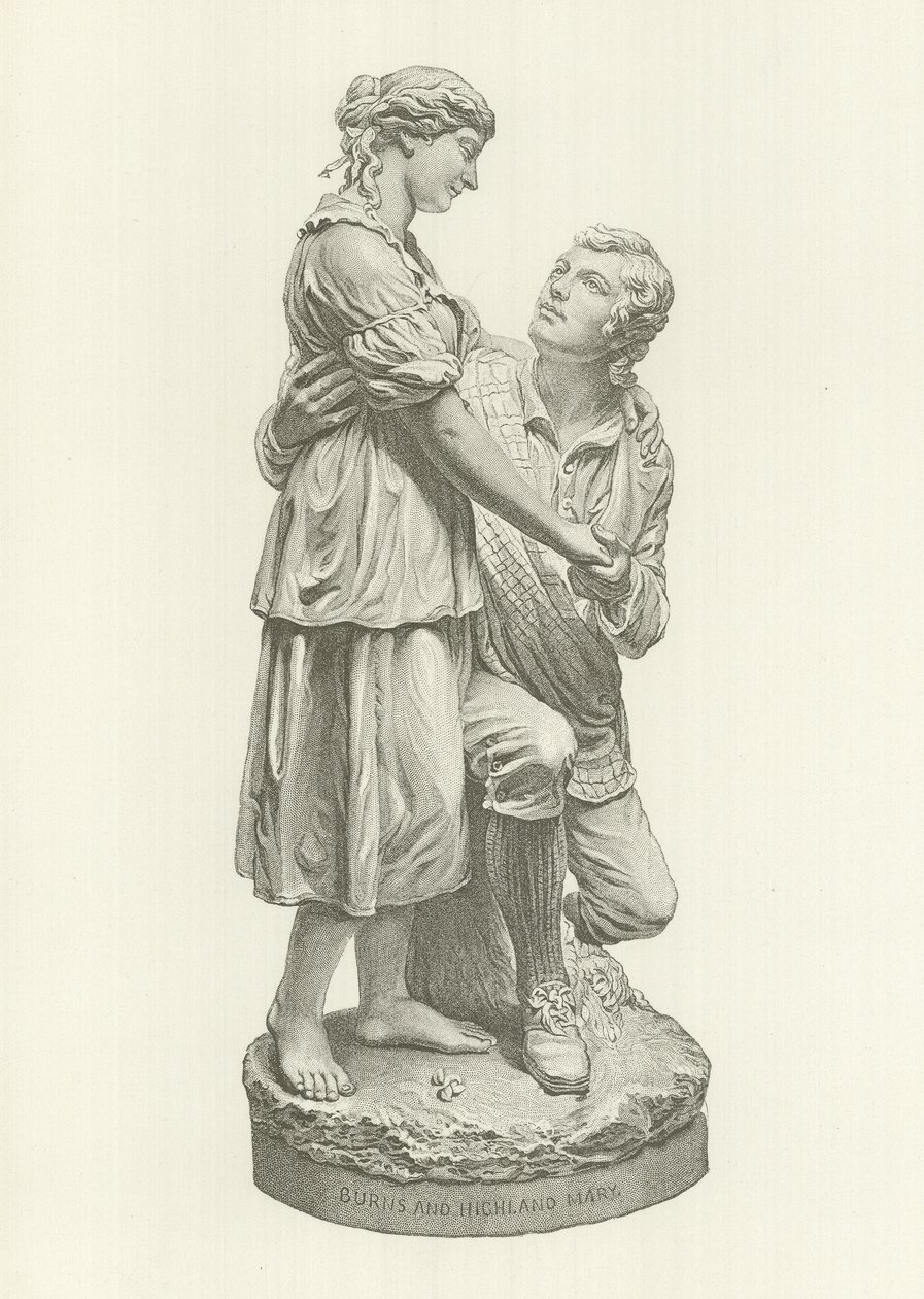 Robert Burns a Highland Mary (rytina) od American School