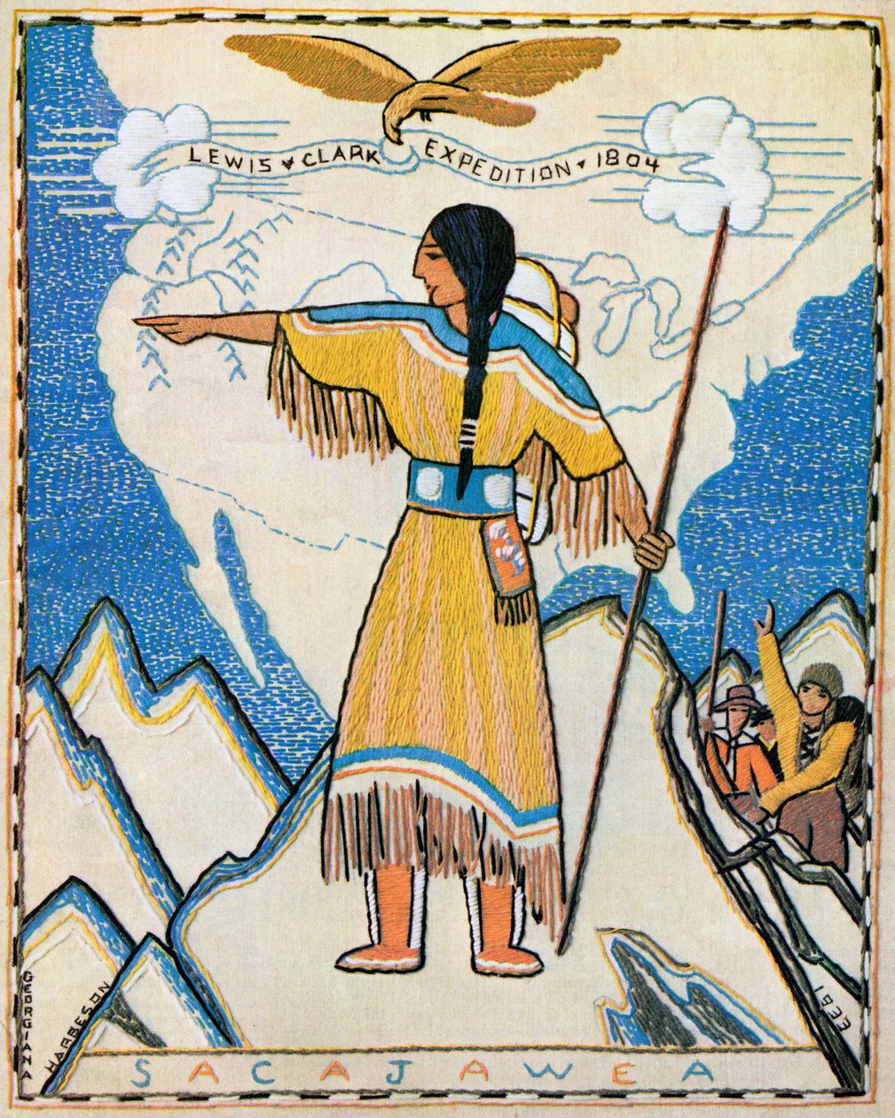 Sacajawea na expedici Lewis a Clark od American School