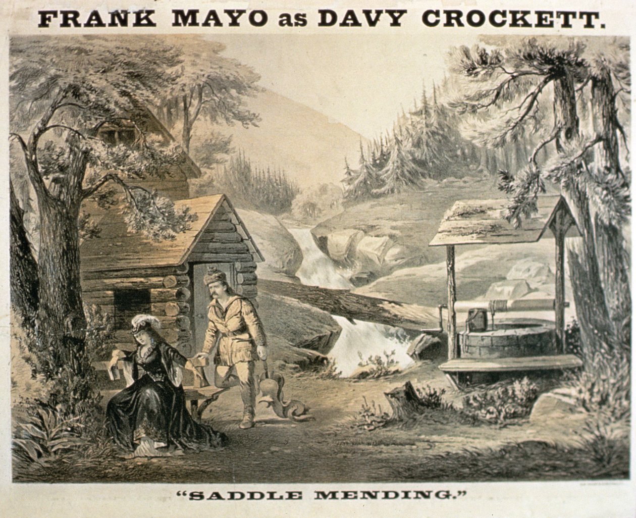 Saddle Mending, plakát pro Davyho Crocketta s Frankem Mayem v hlavní roli od American School