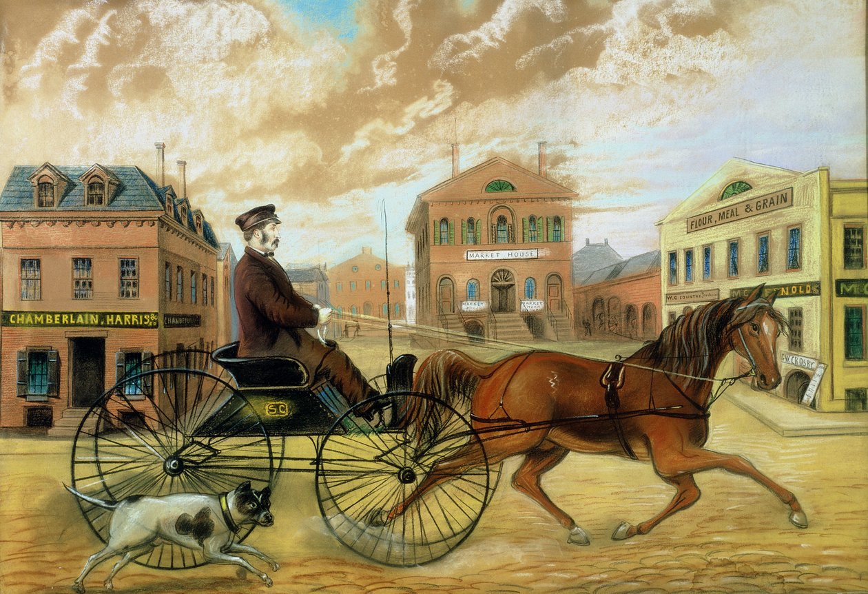 Samuel Chamberlain na náměstí Market Square v Salemu od American School