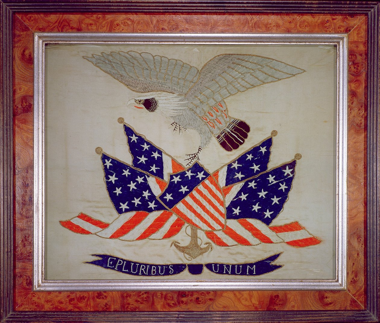 Pečeť Spojených států amerických, kolem roku 1840 (výšivka) od American School