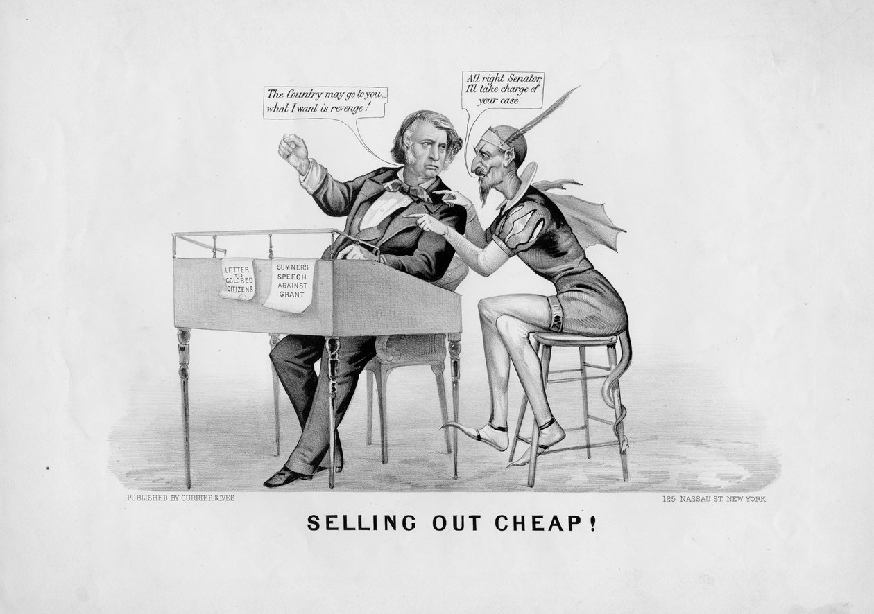 Výprodej levně!, vydal Currier & Ives, New York, c.1870 od American School