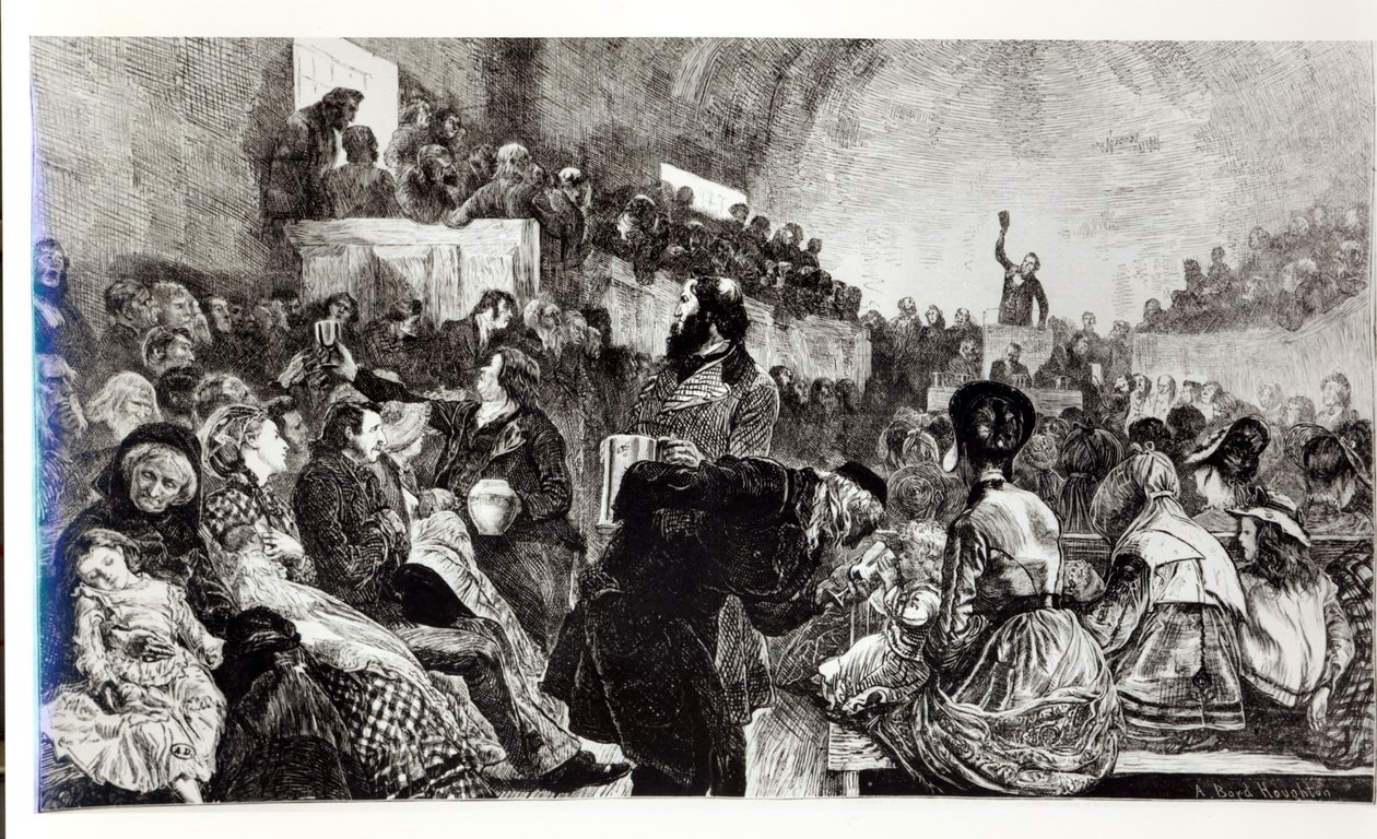 Služba v Mormon Tabernacle v Salt Lake City, 1871 od American School