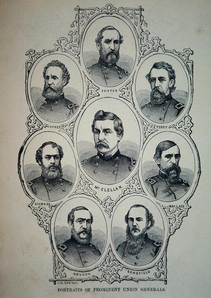 Sedm portrétů významných generálů armády Unie (litho) od American School