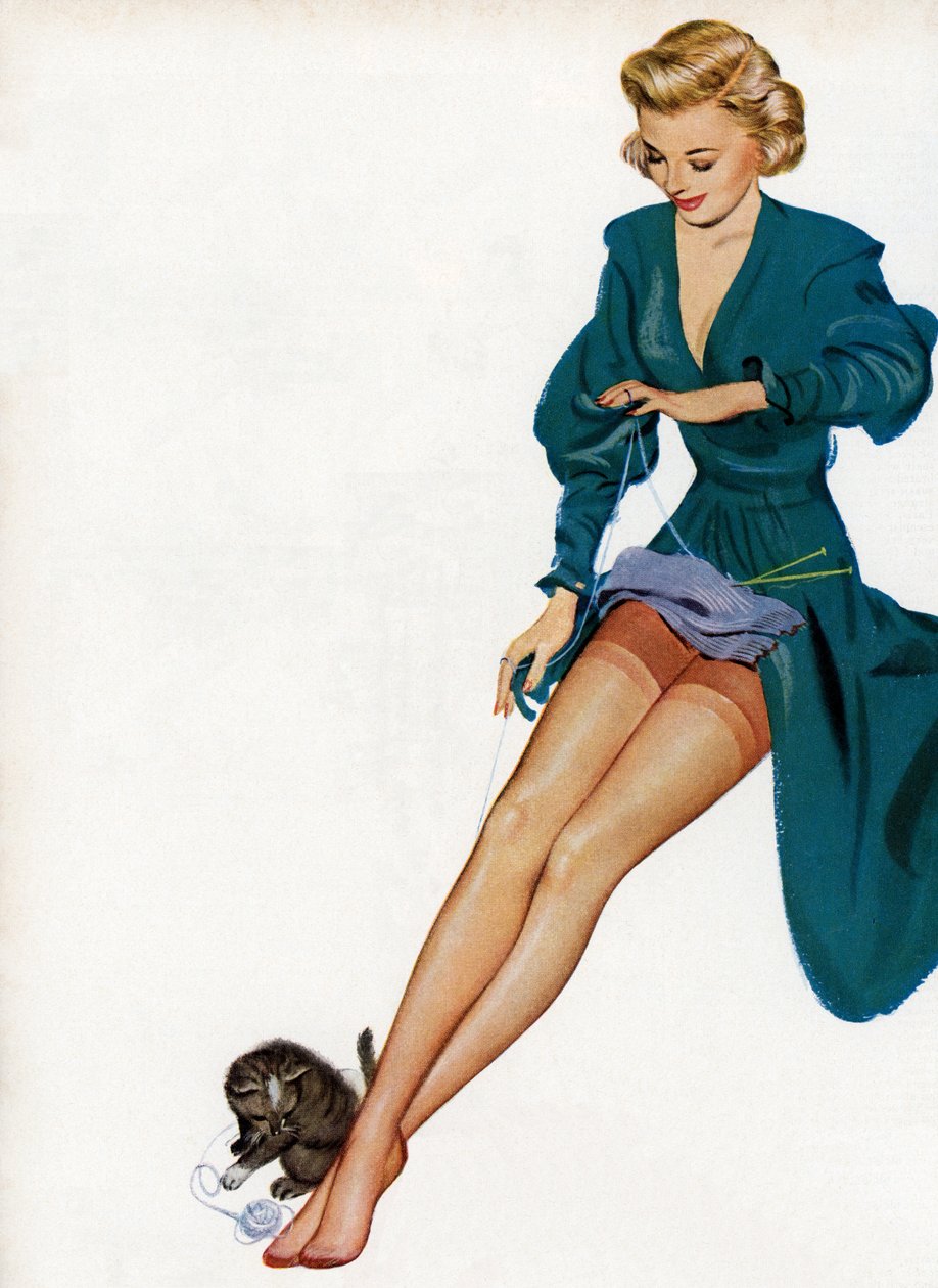 Sexy žena předvádí své silonky od American School