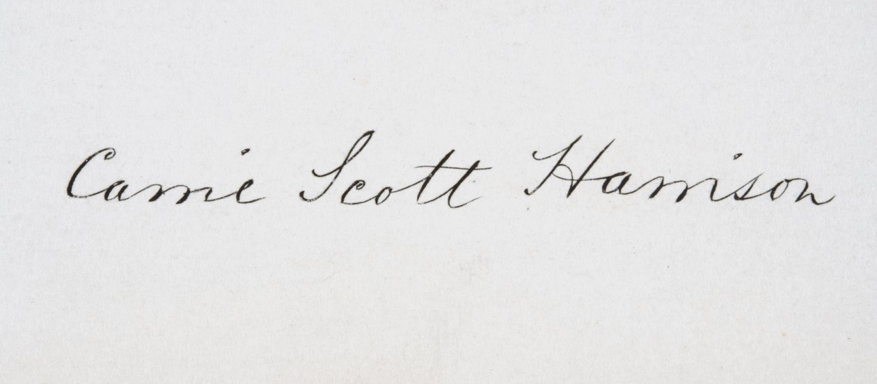 Podpis Caroline Lavinia Scott Harrison od American School