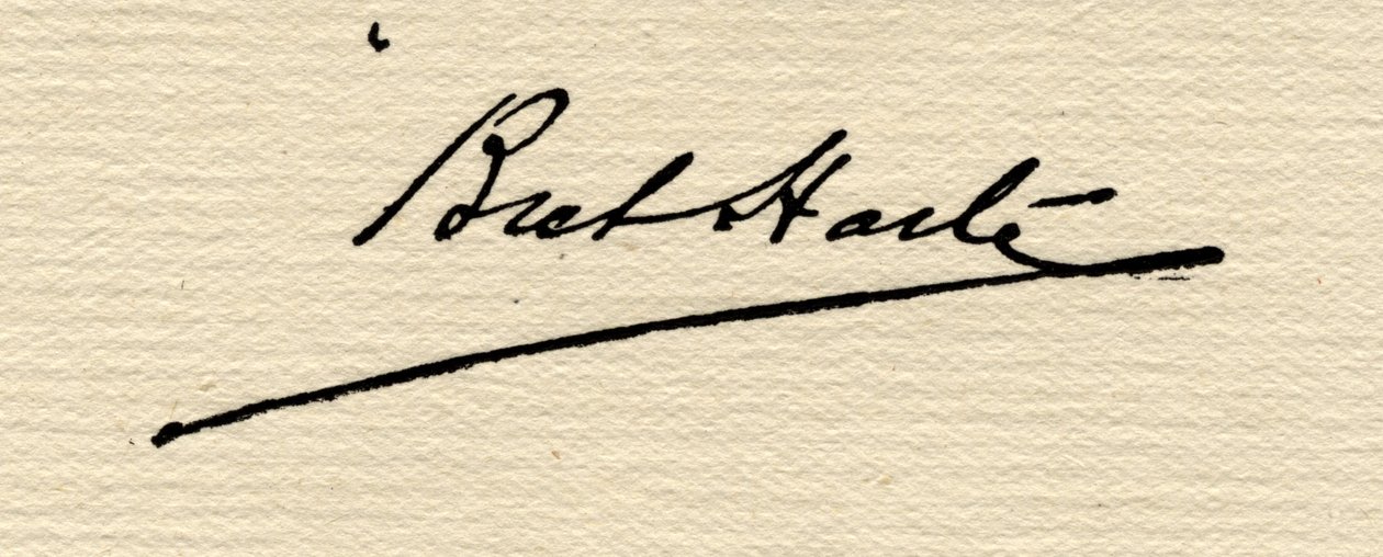 Podpis Francise Breta Harteho (1839-1902) od American School