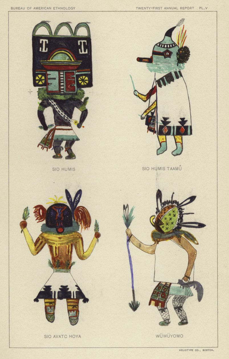Sio Humis, Sio Humis Taamu, Sio Avatc Hoya, Wuwuyomo (barevná litografie) od American School