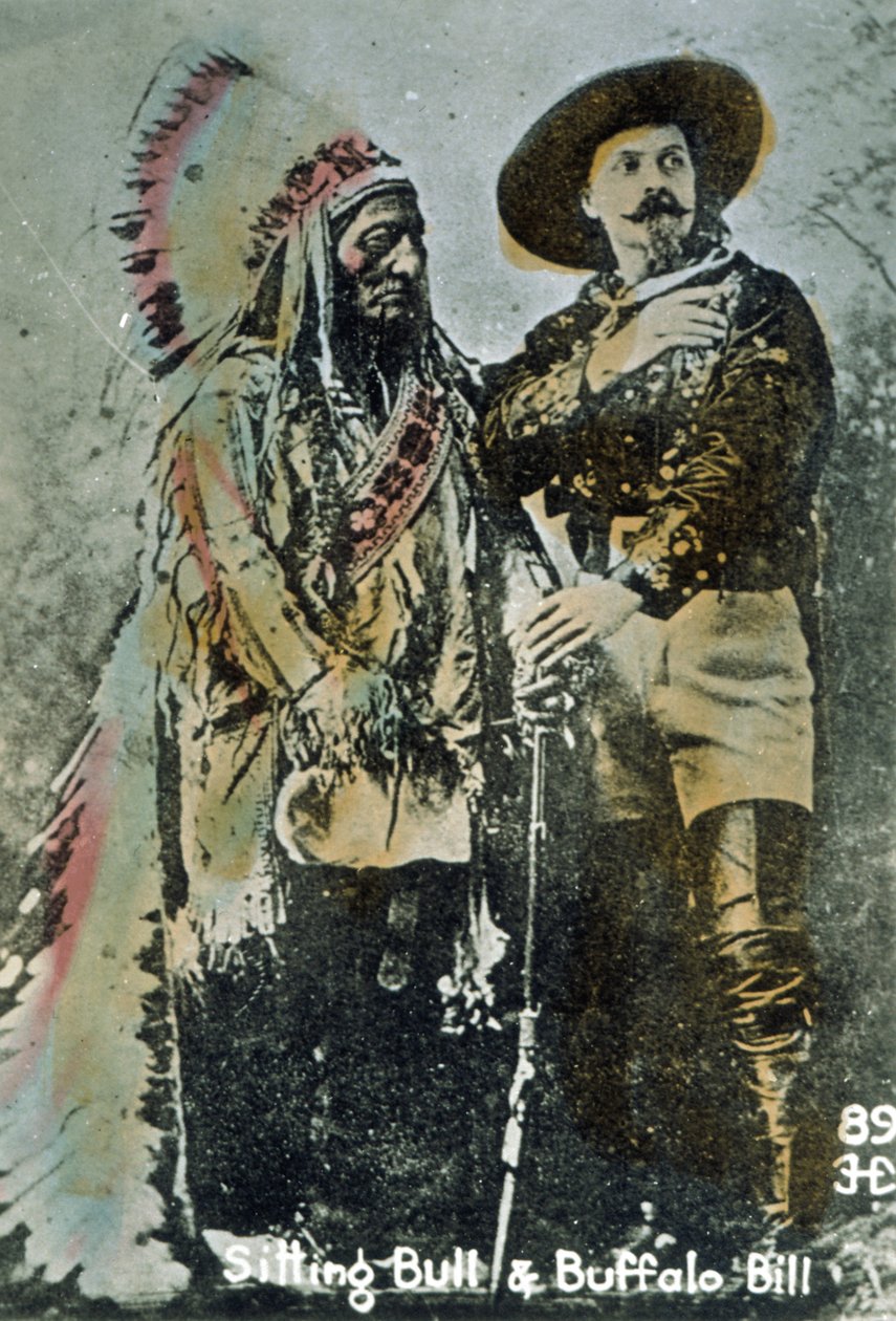 Sitting Bull and Buffalo Bill, kolem roku 1885 (barevné fotografie) od American School