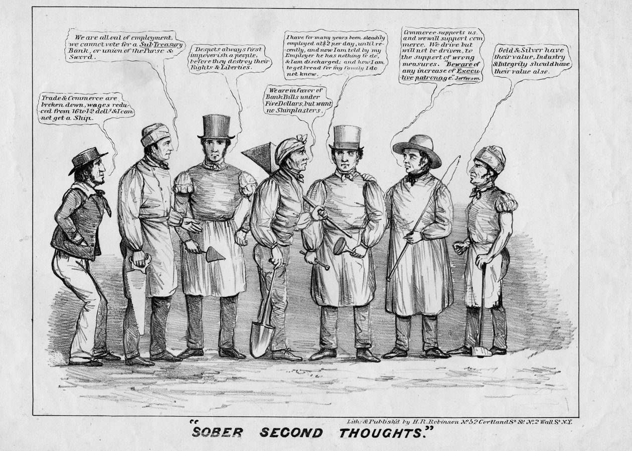 Sober second ideas, publikoval H R Robinson, New York, 1839, od American School