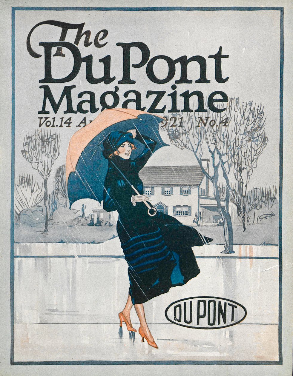 Něco nového ve sportovním oblečení, přední strana časopisu DuPont, duben 1921 od American School