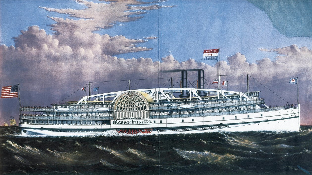Steamboat Massachusetts Provoz s lopatkovými koly od American School