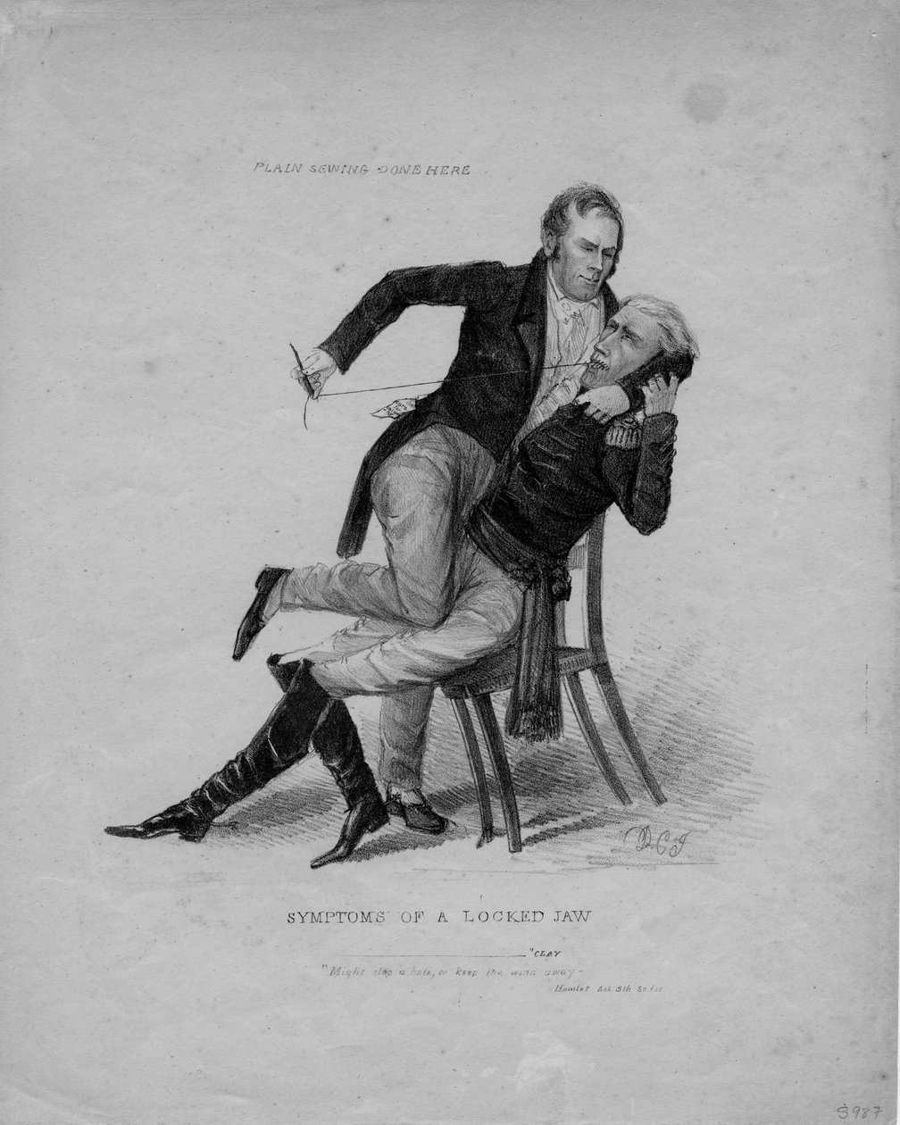 Symptomy zamčené čelisti, c.1827 od American School