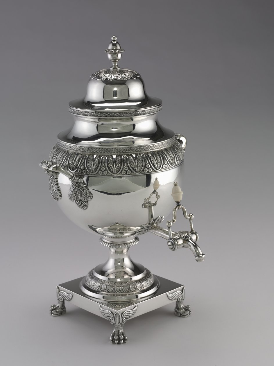 Čajová urna, kterou vyrobil Harvey Lewis, 1811-25 od American School