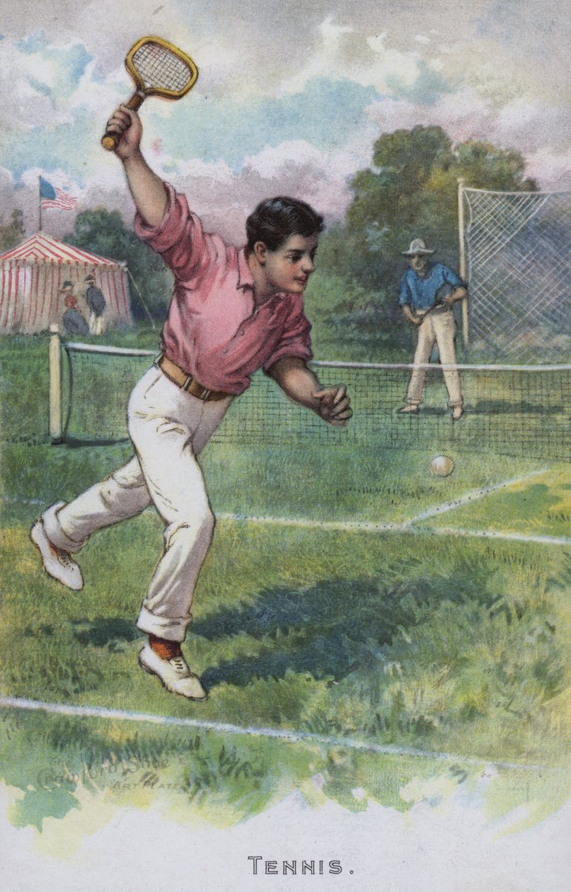 Tenis (barevná litografie) od American School