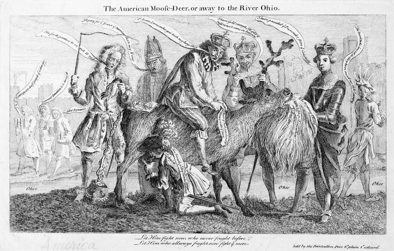The American-Moose Deer or, Away to the River Ohio (Americký los nebo cesta k řece Ohio) od American School