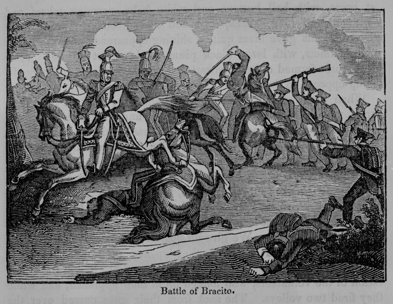 Bitva o Bracito, ilustrace z „Obrazové historie Mexika a mexické války“ od Johna Frosta, vydané v roce 1862 od American School