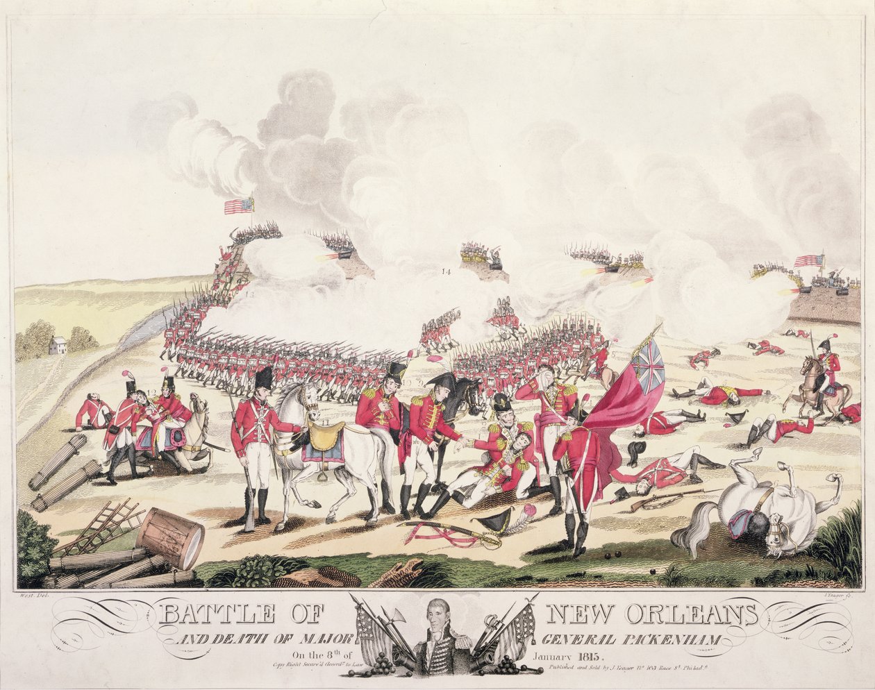 Bitva o New Orleans a smrt generálmajora Packenhama, 8. ledna 1815 od American School