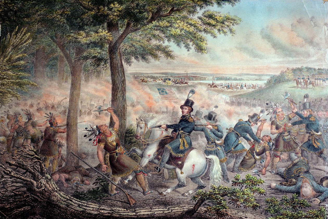 Bitva na Temži v roce 1813 od American School