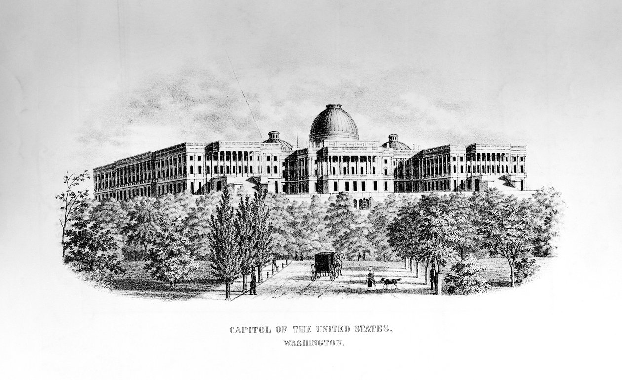 Kapitol Spojených států, Washington D.C., c. 1852 od American School