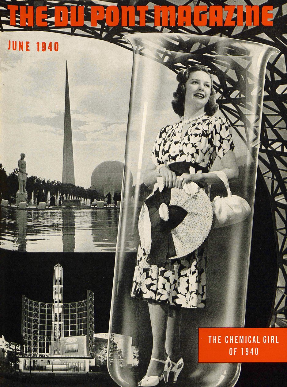 The Chemical Girl, přední strana časopisu DuPont Magazine, červen 1940 od American School