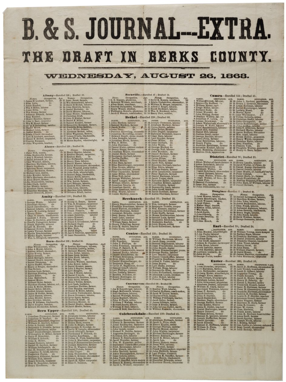 Návrh v okrese Berks, 26. srpna 1863 od American School
