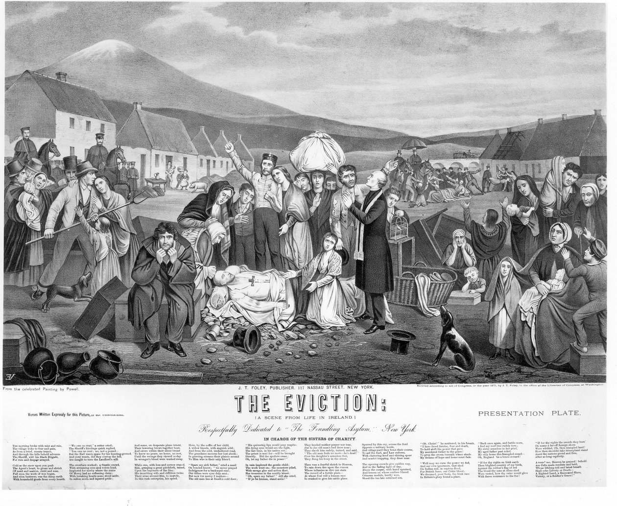The Eviction: A Scene from Life in Ireland, pub. od J.T. Foley, 1871 od American School