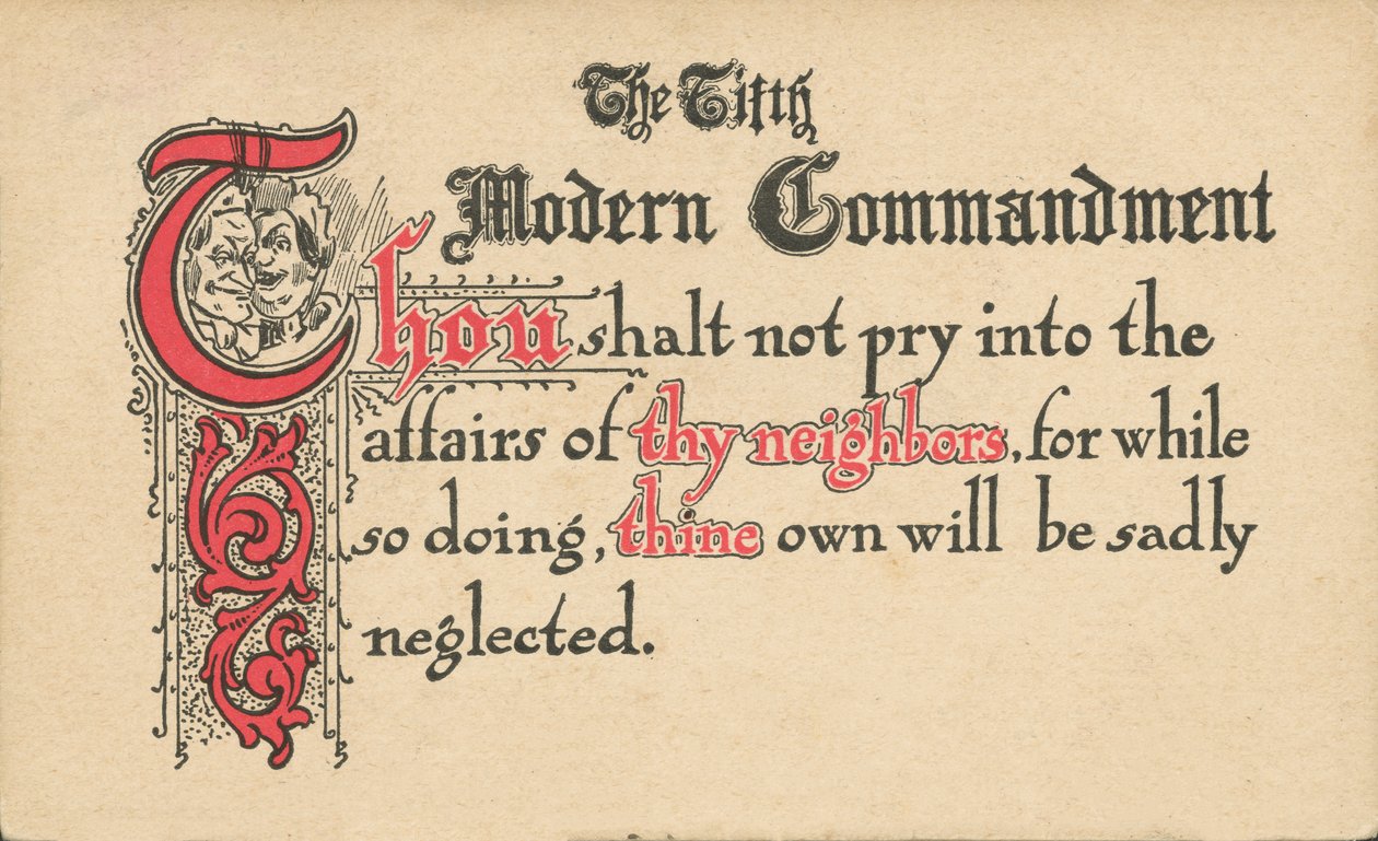 Páté moderní přikázání (barevná litografie) od American School