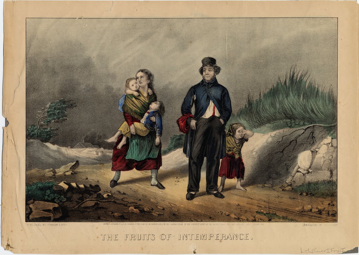 The Fruits of Intemperance (Plody nestřídmosti), nakladatelství Currier & Ives, 1870. od American School