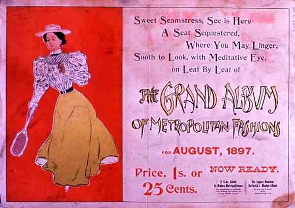 „Velké album metropolitní módy“, srpen 1897 (barevné lito) od American School