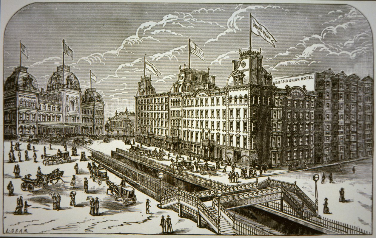The Grand Union Hotel, New York City (litho) od American School