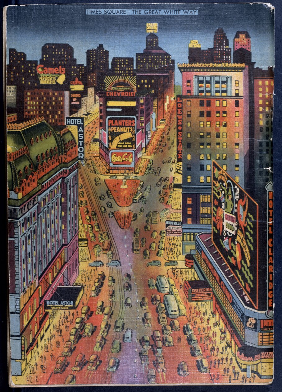 The Great White Way Times Square, New York City, ilustrace z New York Illustrated, 1938 od American School