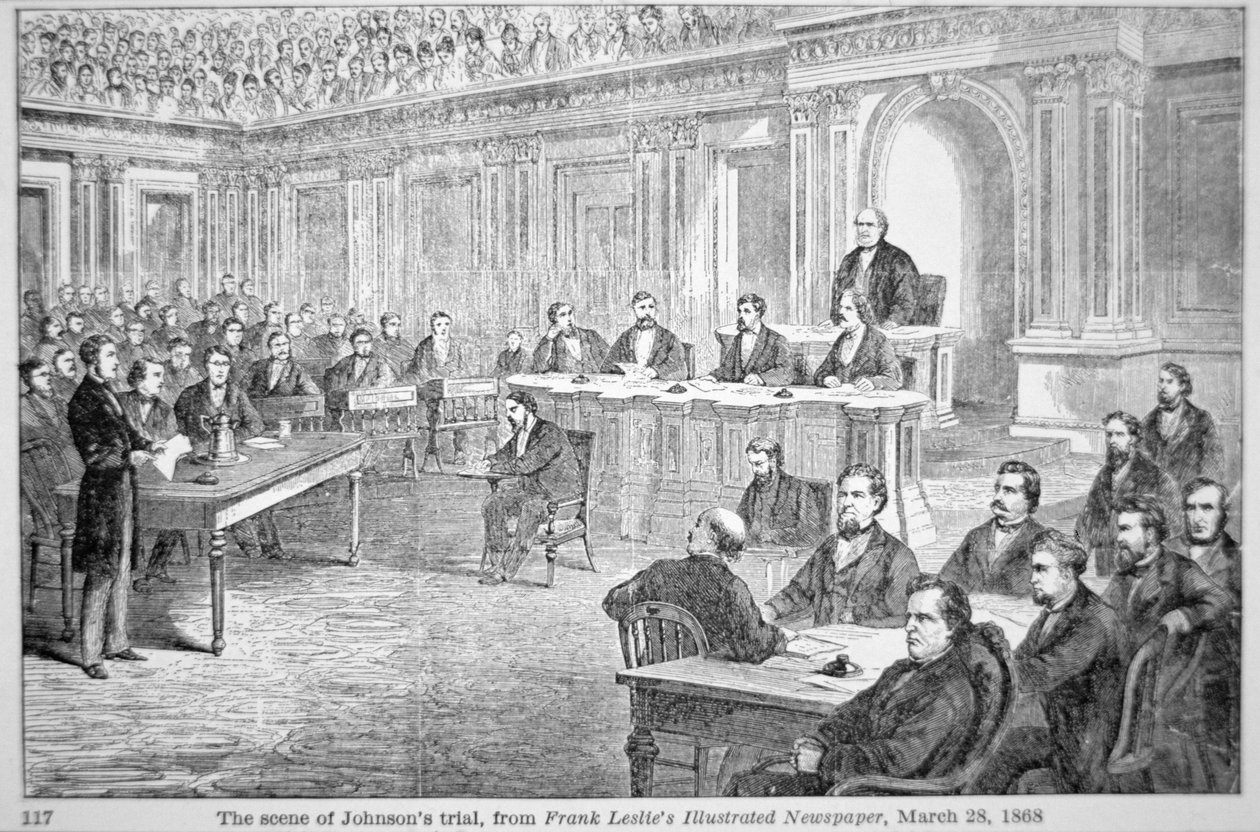 Obžaloba prezidenta Johnsona v roce 1868, ilustrace z 