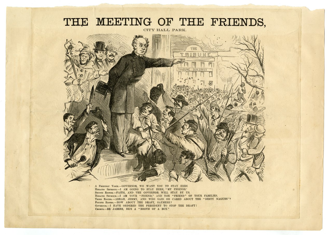 Setkání přátel, City Hall Park, 1863 od American School