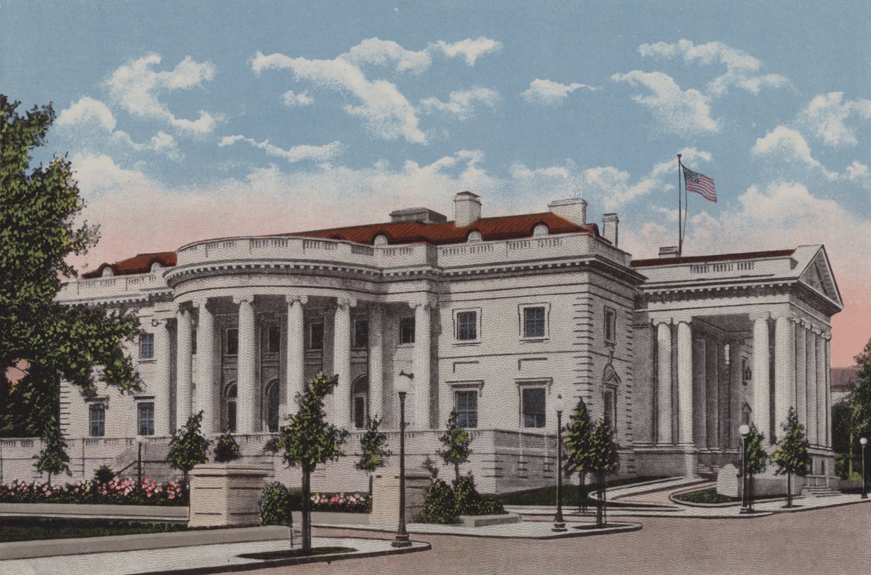 The Memorial Continental Hall, Washington DC (barevná litografie) od American School