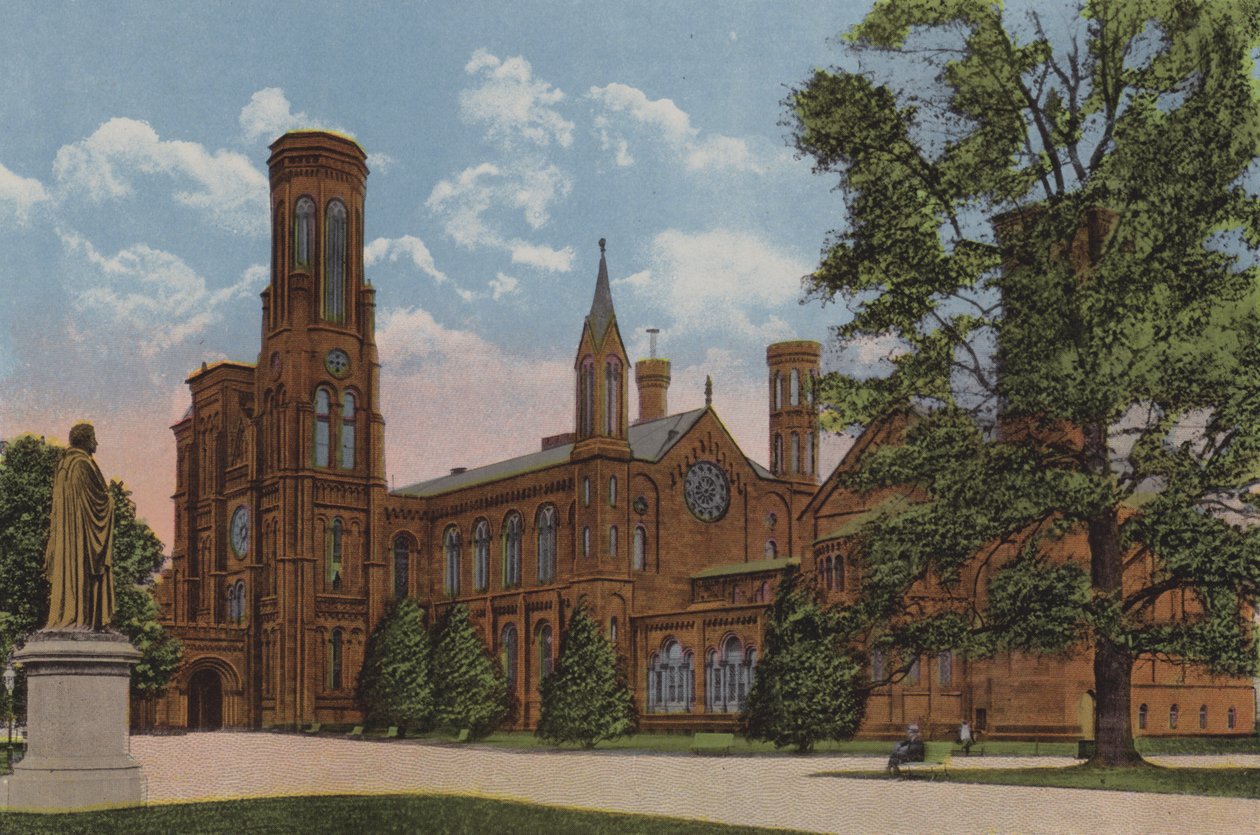 Smithsonian Institution, Washington DC (barevná litografie) od American School