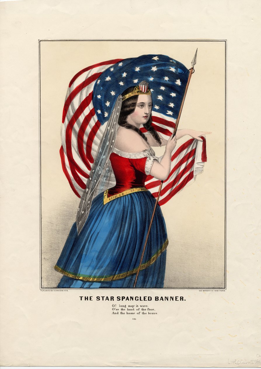 The Star Spangled Banner, nakladatelství Currier & Ives, cca 1860 od American School