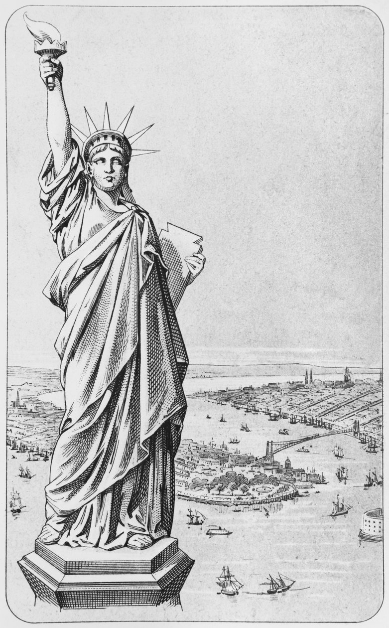 Socha svobody, New York, kolem roku 1885 od American School