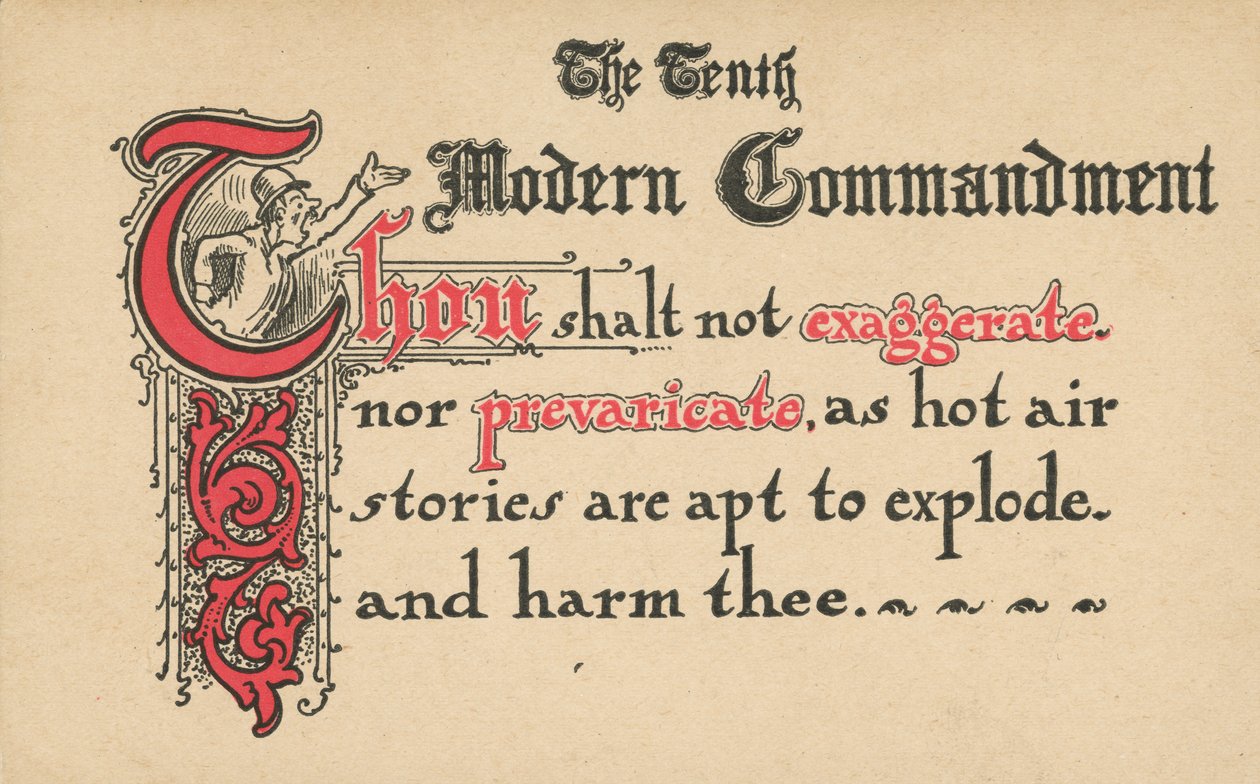 Desáté moderní přikázání (barevná litografie) od American School