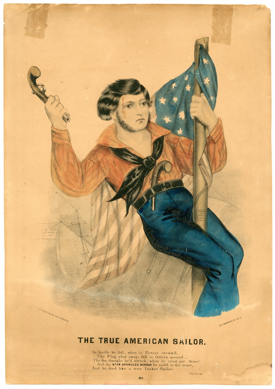 The True American Sailor, cca 1838-56 (barevné lito) od American School