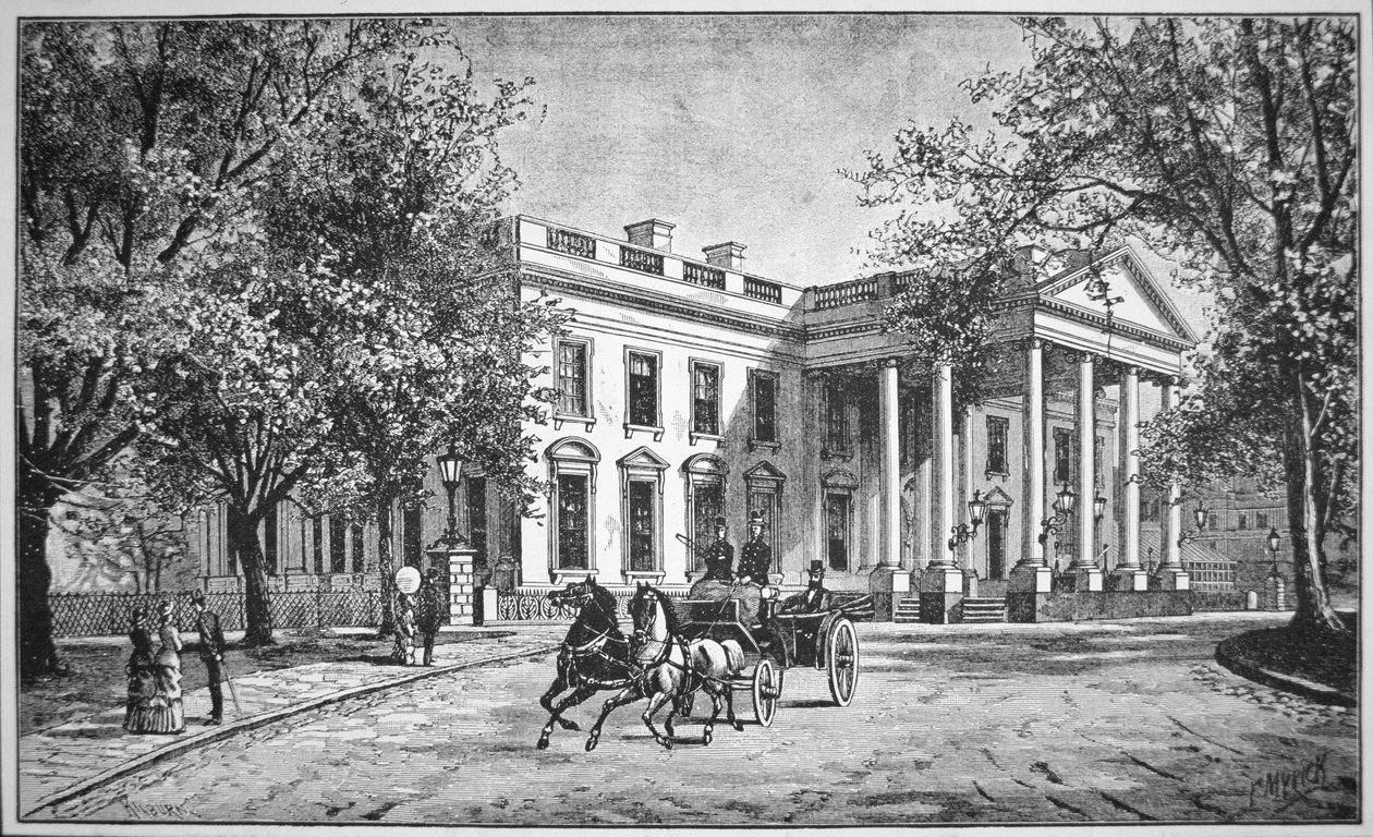 Bílý dům, c.1886 (rytina) od American School