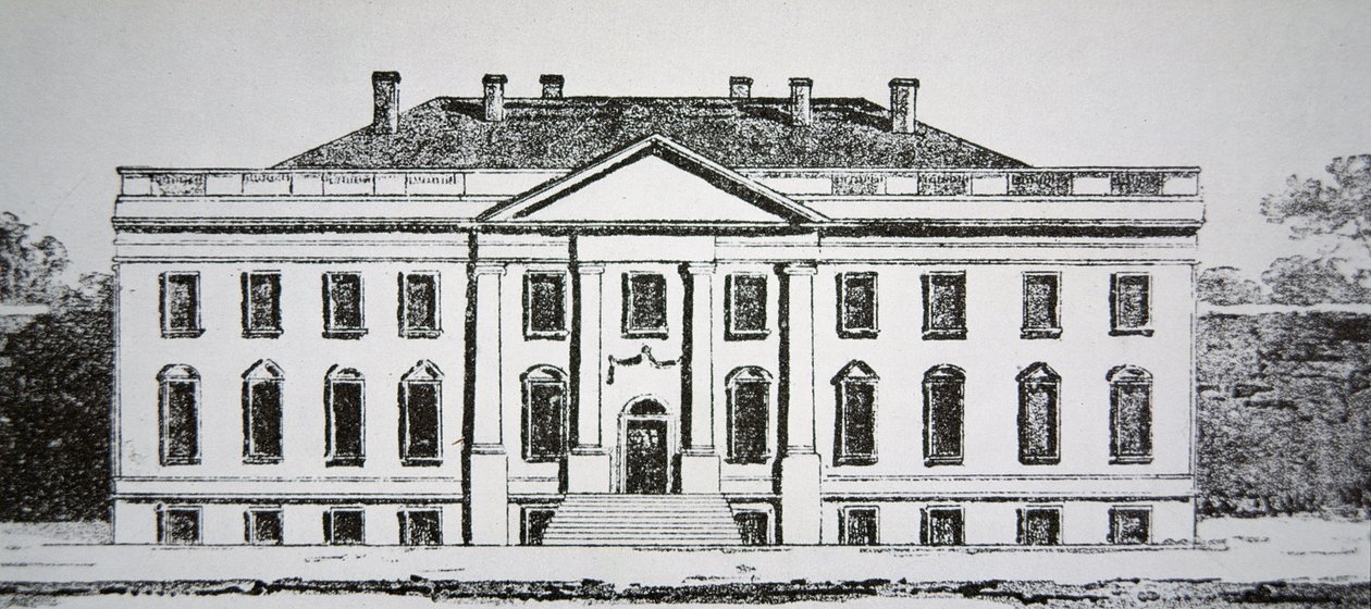 Bílý dům v roce 1807 (rytina) od American School