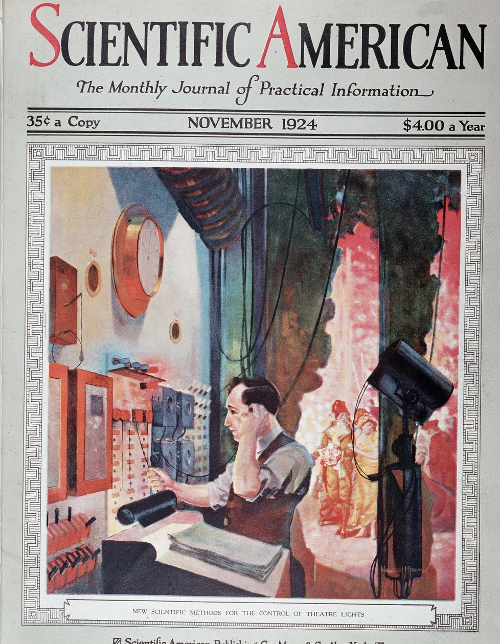 Elektrický obraz světel divadla - v „“Scientific American“, listopad 1924 V od American School