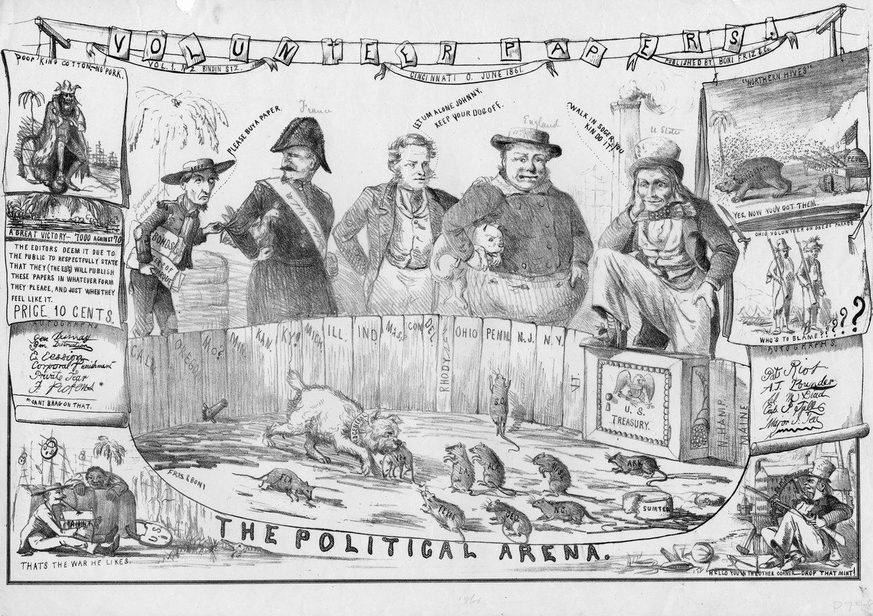 Politická aréna, možná publikoval v Cincinnati, c.1861 od American School