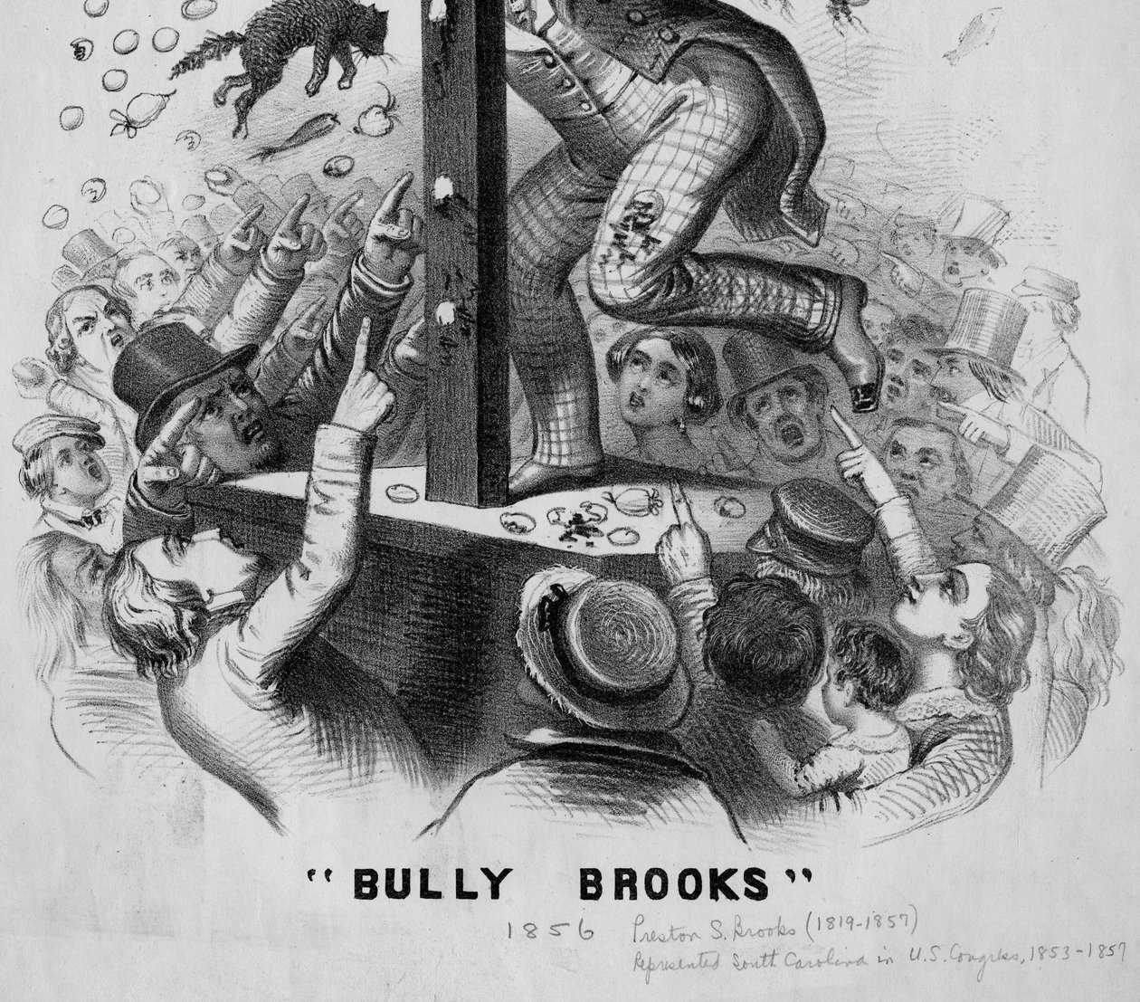 Správný muž na správném místě Bully Brooks, detail, kolem roku 1856 od American School