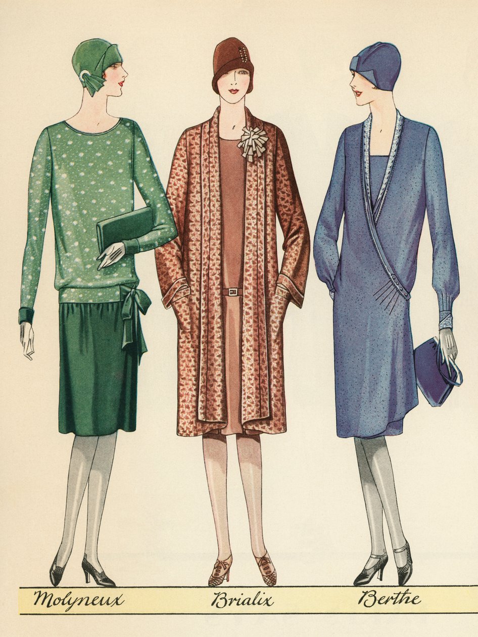 Three Flappers Modeling French Designer Outfits od American School
